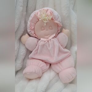 Vintage Eden Adorable Pink Plush Baby Doll